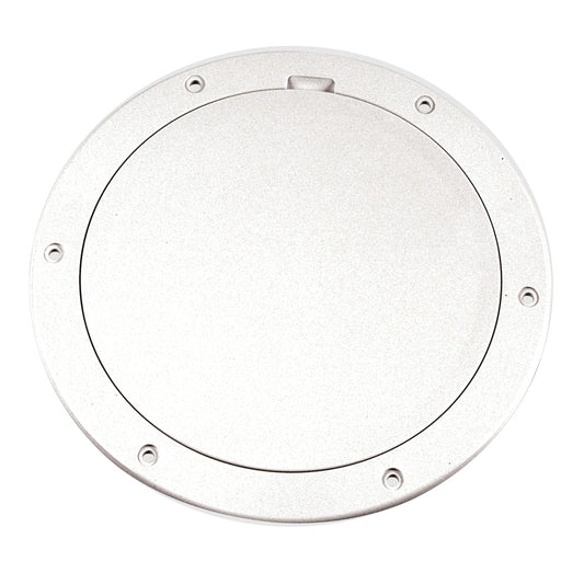 Beckson 6" Smooth Center Pry-Out Deck Plate - White - Professional Marine & Fishing Gear