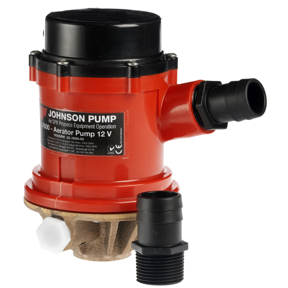 Johnson Pump Pro Series 1600 GPH Tournament Livewell/Baitwell Pump - 12V - Professional Marine & Fishing Gear