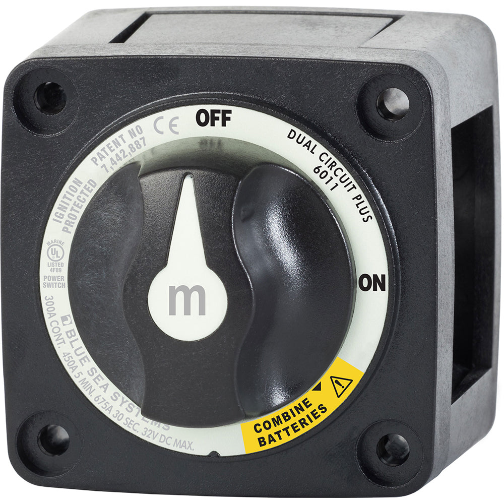Blue Sea 6011200 m-Series Battery Switch Dual Circuit Plus - Black - Professional Marine & Fishing Gear