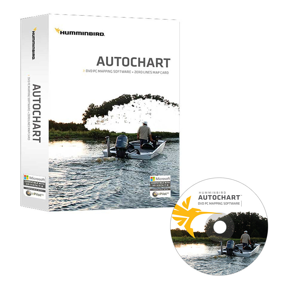 Humminbird Autochart DVD PC Mapping Software w/Zero Lines Map Card - Professional Marine & Fishing Gear