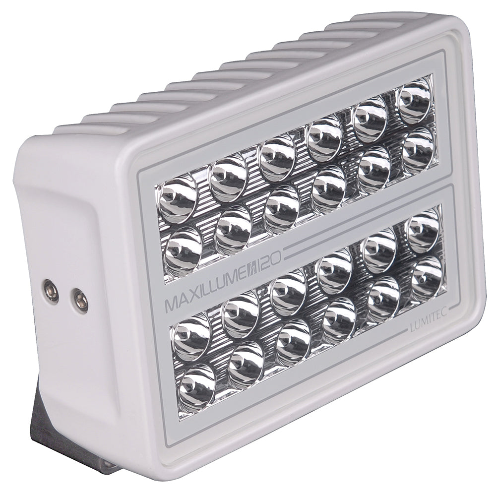 Lumitec Maxillume h120 - Trunnion Mount Flood Light - White Housing - White Dimming - Professional Marine & Fishing Gear