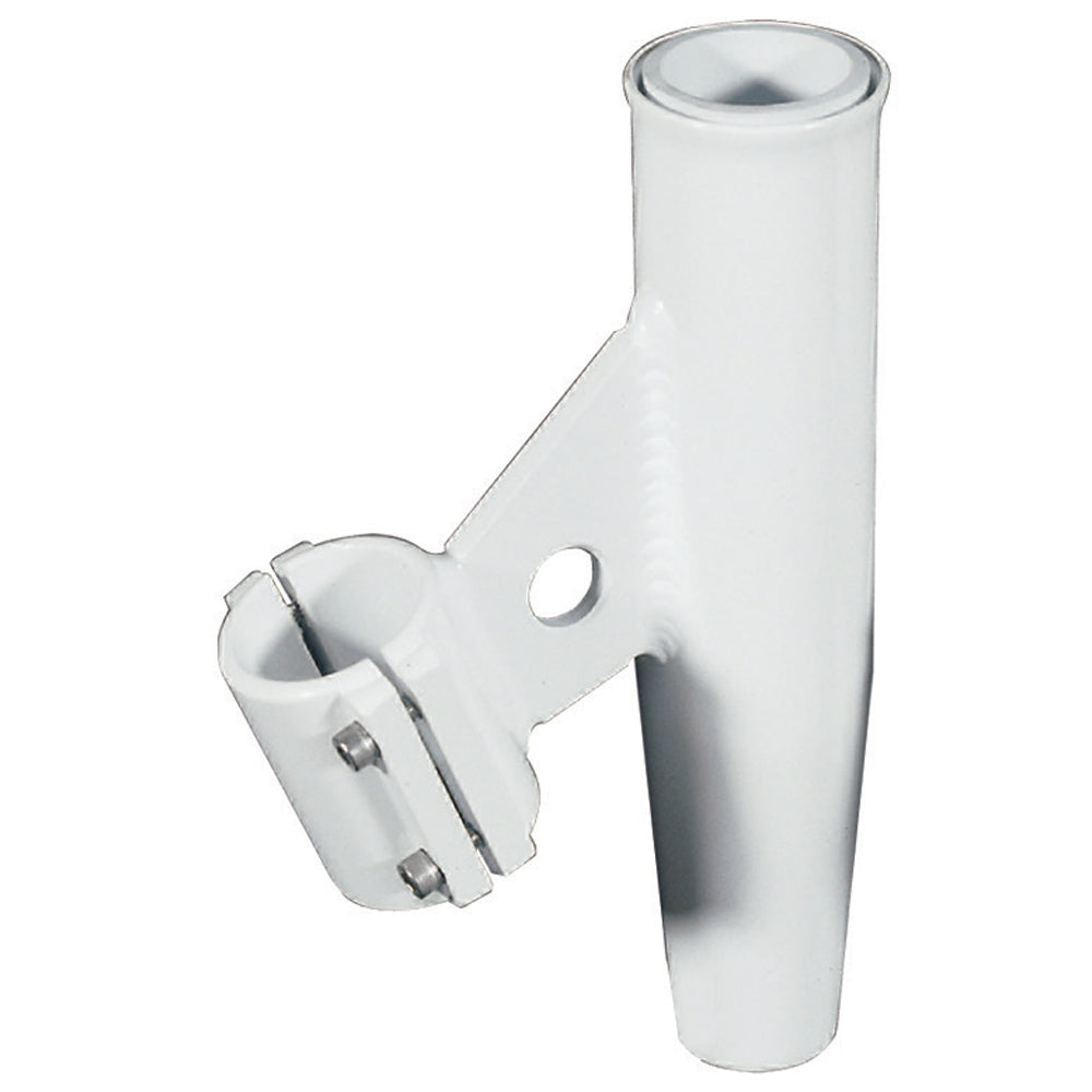 Lee's Clamp-On Rod Holder - White Aluminum - Vertical Mount - Fits 1.900" O.D. Pipe - Professional Marine & Fishing Gear
