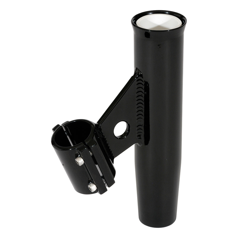 Lee's Clamp-On Rod Holder - Black Aluminum - Vertical Mount - Fits 2.375" O.D. Pipe - Professional Marine & Fishing Gear