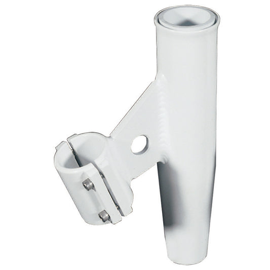 Lee's Clamp-On Rod Holder - White Aluminum - Vertical Mount - Fits 2.375" O.D Pipe - Professional Marine & Fishing Gear