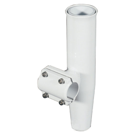 Lee's Clamp-On Rod Holder - White Aluminum - Horizontal Mount - Fits 1.315" O.D. Pipe - Professional Marine & Fishing Gear