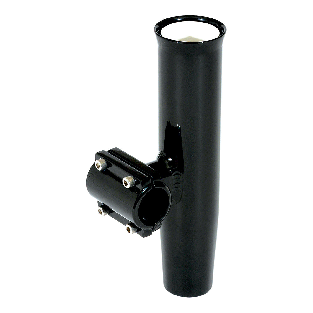 Lee's Clamp-On Rod Holder - Black Aluminum - Horizontal Mount - Fits 1.660" O.D. Pipe - Professional Marine & Fishing Gear