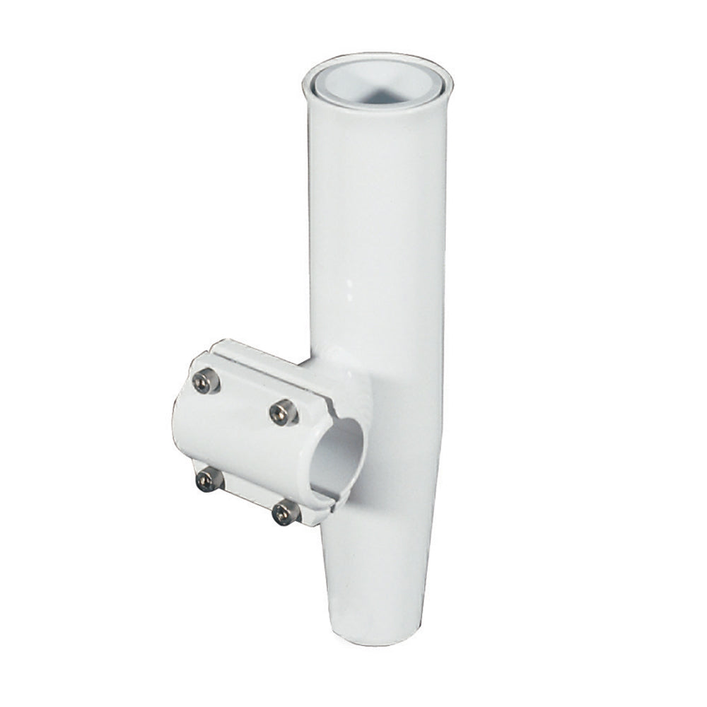 Lee's Clamp-On Rod Holder - White Aluminum - Horizontal Mount - Fits 1.900" O.D. Pipe - Professional Marine & Fishing Gear