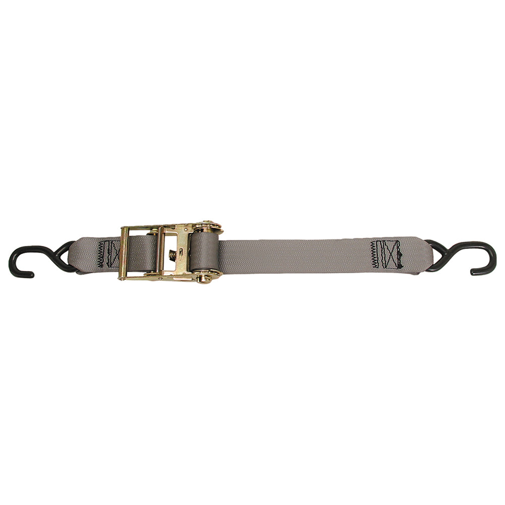 CargoBuckle Multipurpose Ratchet Strap Tie-Down w/S-Hooks - 2" x 15 - Professional Marine & Fishing Gear