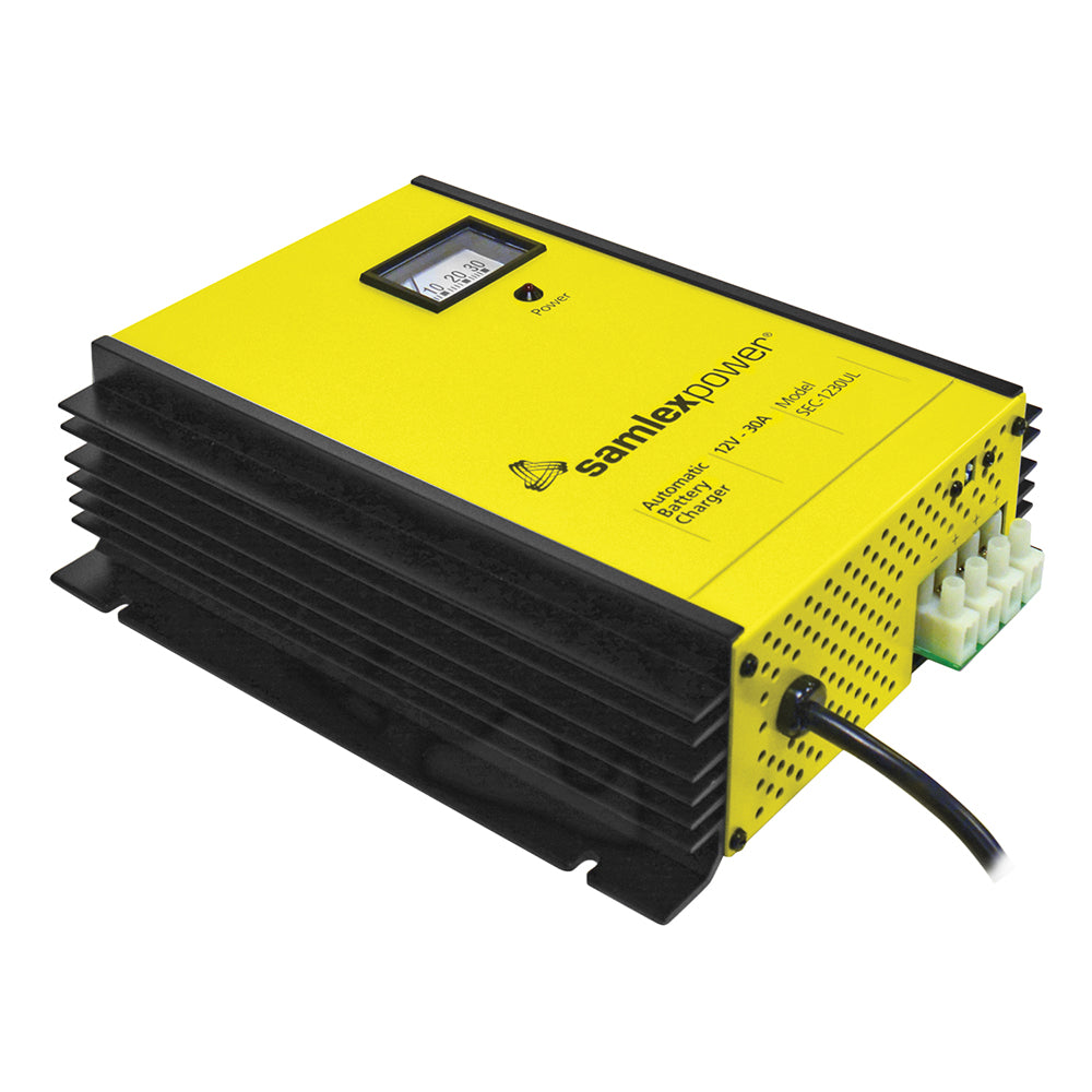 Samlex 30A Battery Charger - 12V - 3-Bank - 3-Stage w/Dip Switch Lugs - Professional Marine & Fishing Gear