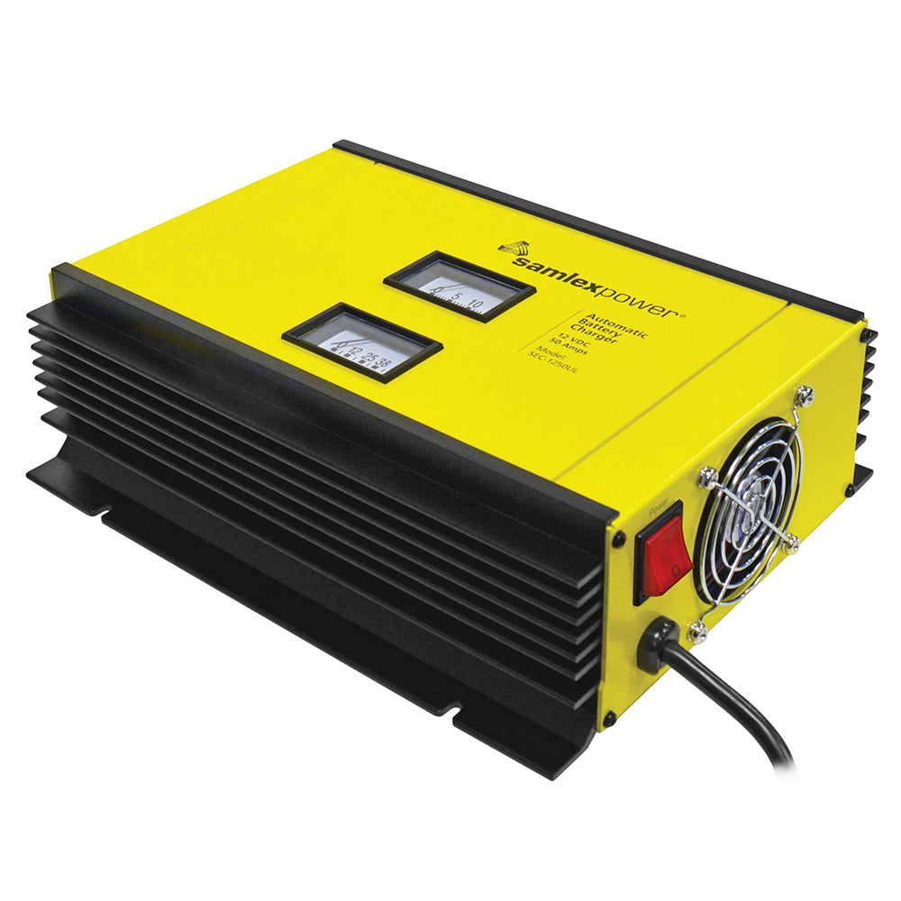 Samlex 50A Battery Charger - 12V - 2-Bank - 3-Stage w/Dip Switch Lugs - Includes Temp Sensor - Professional Marine & Fishing Gear