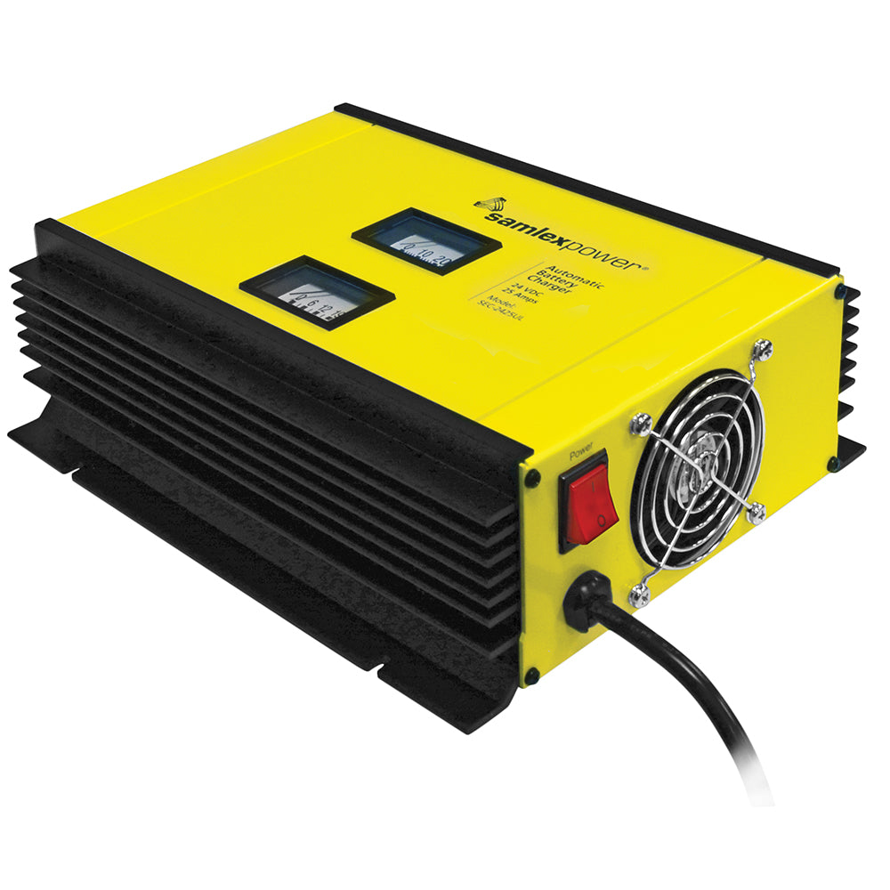 Samlex 25A Battery Charger - 24V - 2-Bank - 3-Stage w/Dip Switch Lugs - Includes Temp Sensor - Professional Marine & Fishing Gear