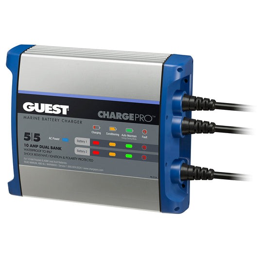 Guest On-Board Battery Charger 10A / 12V - 2 Bank - 120V Input - Professional Marine & Fishing Gear