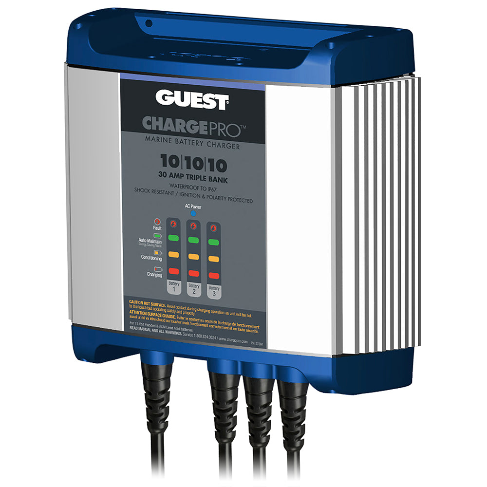 Guest On-Board Battery Charger 30A / 12V - 3 Bank - 120V Input - Professional Marine & Fishing Gear