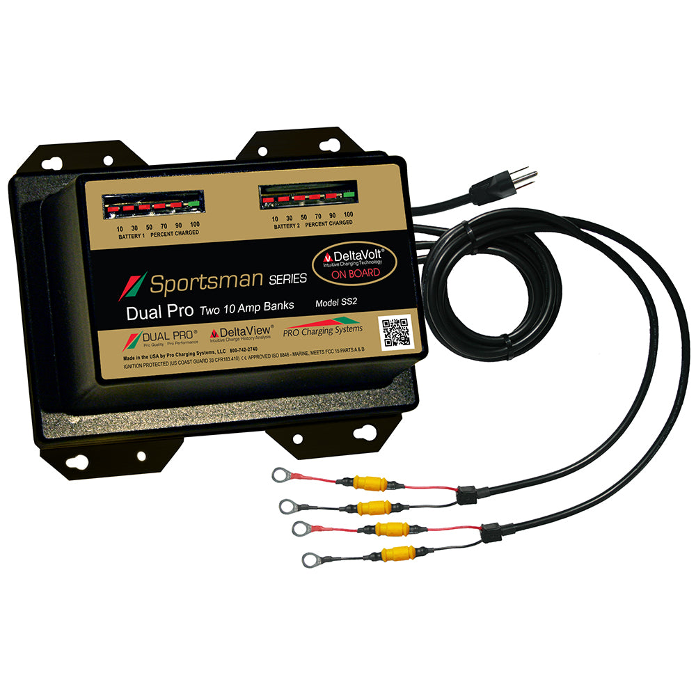 Dual Pro Sportsman Series Battery Charger - 20A - 2-10A-Banks - 12V/24V - Professional Marine & Fishing Gear