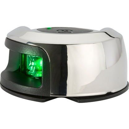 Attwood LightArmor Deck Mount Navigation Light - Stainless Steel - Starboard (green) - 2NM - Professional Marine & Fishing Gear