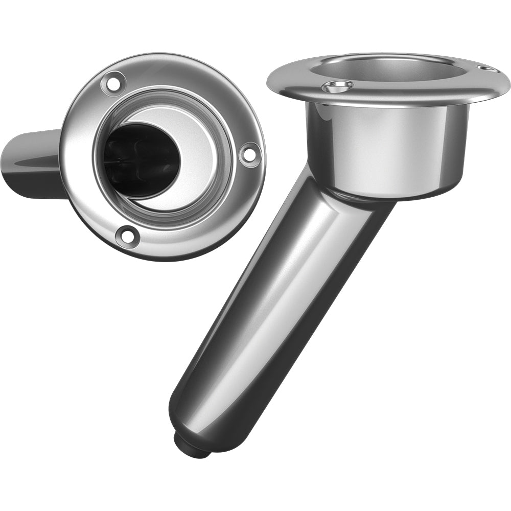 Mate Series Stainless Steel 30 Rod Cup Holder - Drain - Round Top - Professional Marine & Fishing Gear