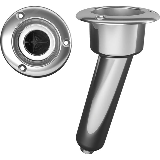 Mate Series Stainless Steel 15 Rod Cup Holder - Drain - Round Top - Professional Marine & Fishing Gear
