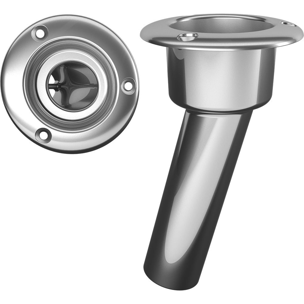 Mate Series Stainless Steel 15 Rod Cup Holder - Open - Round Top - Professional Marine & Fishing Gear