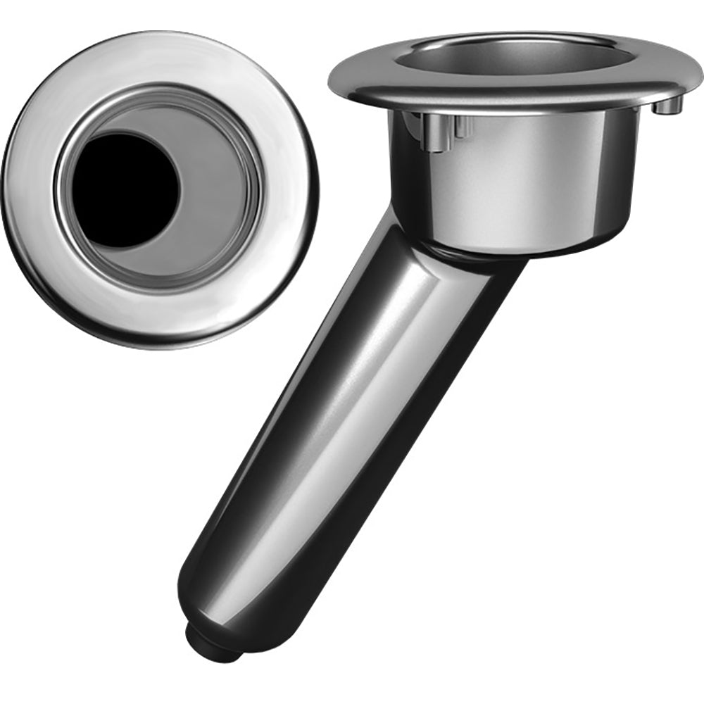 Mate Series Elite Screwless Stainless Steel 30 Rod Cup Holder - Drain - Round Top - Professional Marine & Fishing Gear
