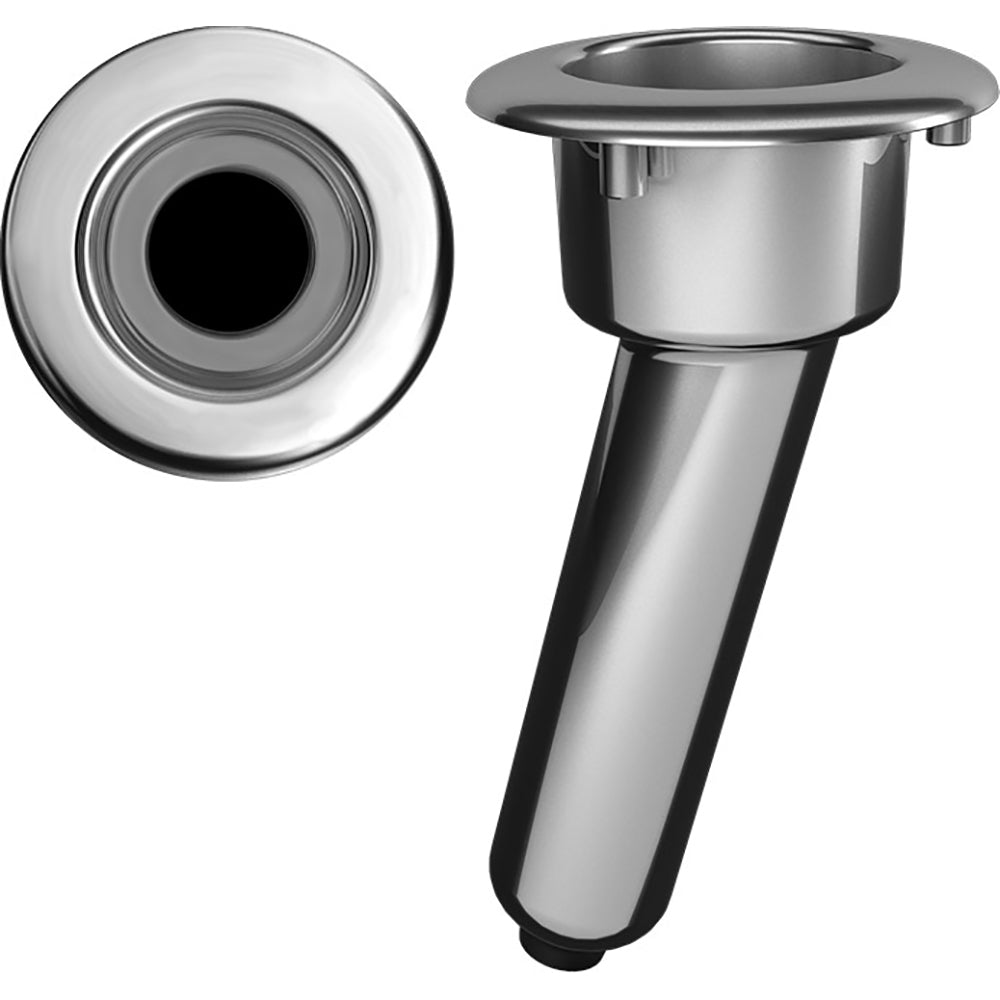 Mate Series Elite Screwless Stainless Steel 15 Rod Cup Holder - Drain - Round Top - Professional Marine & Fishing Gear