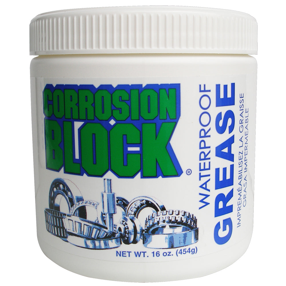 Corrosion Block High Performance Waterproof Grease - 16oz Tub - Non-Hazmat, Non-Flammable Non-Toxic - Professional Marine & Fishing Gear