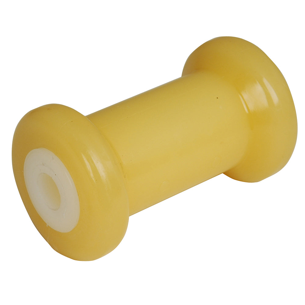 C.E. Smith Spool Roller 5" - 5/8" ID - Gold TPR w/Bushing White Solid - Professional Marine & Fishing Gear