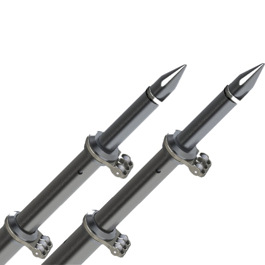 TACO 18 Deluxe Outrigger Poles w/Rollers - Silver/Black - Professional Marine & Fishing Gear