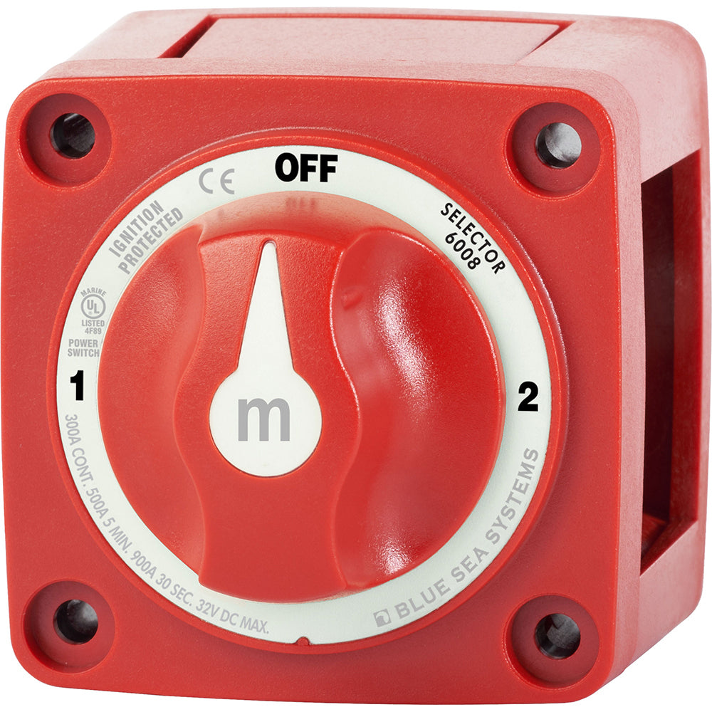 Blue Sea 6008 M-Series Battery Switch 3 Position - Red - Professional Marine & Fishing Gear