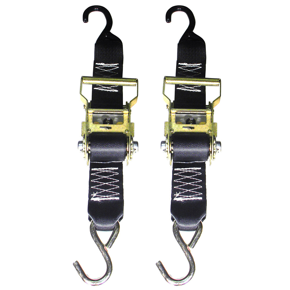 Rod Saver Heavy-Duty Ratchet Trailer Tie-Down - 2" x 5 - Pair - Professional Marine & Fishing Gear