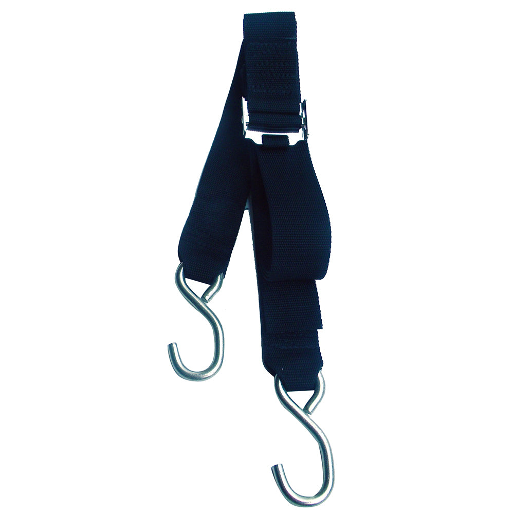 Rod Saver Stainless Steel Roller Buckle Gunwale Tie-Down - 2" x 20 - Professional Marine & Fishing Gear