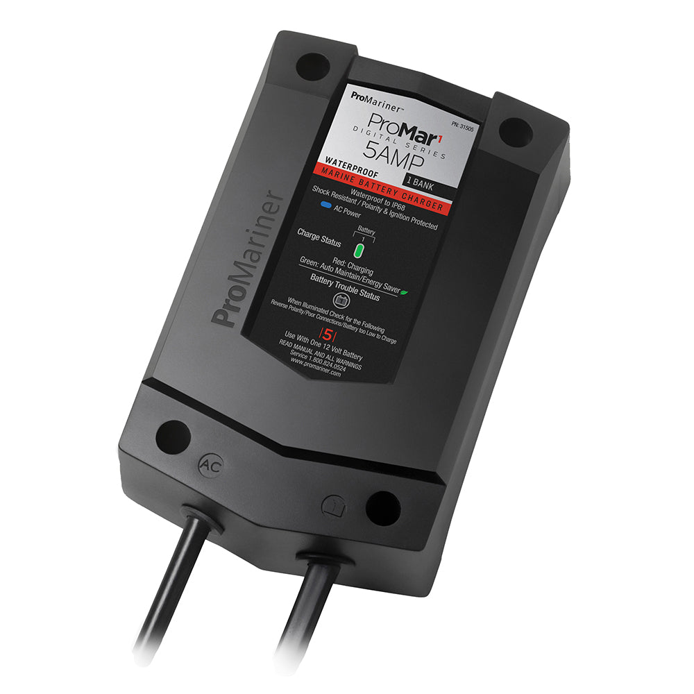 ProMariner ProMar1 DS Digital - 5 Amp - 1 Bank Charger - Professional Marine & Fishing Gear