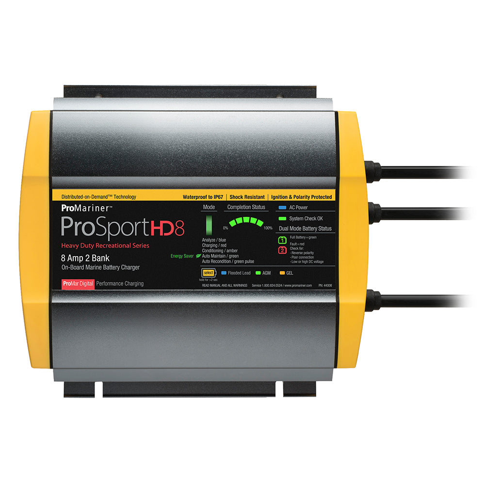 ProMariner ProSportHD 8 Gen 4 - 8 Amp - 2 Bank Battery Charger - Professional Marine & Fishing Gear