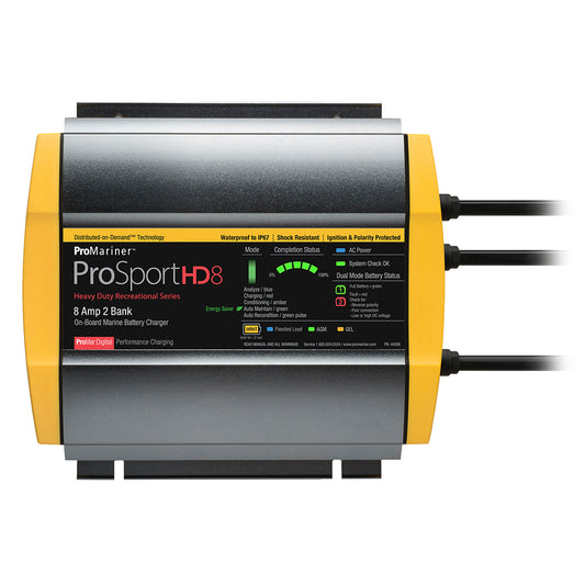 ProMariner ProSportHD 8 Gen 4 - 8 Amp - 2 Bank Battery Charger - Professional Marine & Fishing Gear