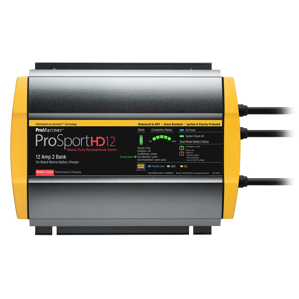 ProMariner ProSportHD 12 Gen 4 - 12 Amp - 2 Bank Battery Charger - Professional Marine & Fishing Gear