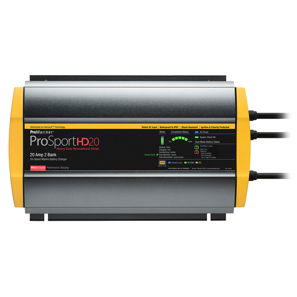 ProMariner ProSportHD 20 Global Gen 4 - 20 Amp - 2 Bank Battery Charger - Professional Marine & Fishing Gear