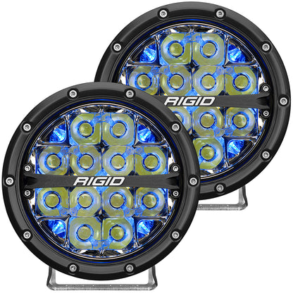 RIGID Industries 360-Series 6" LED Off-Road Fog Light Drive Beam w/Blue Backlight - Black Housing - Professional Marine & Fishing Gear
