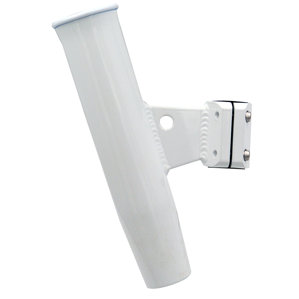 C.E. Smith Aluminum Vertical Clamp-On Rod Holder 1-5/16" OD White Powdercoat w/Sleeve - Professional Marine & Fishing Gear