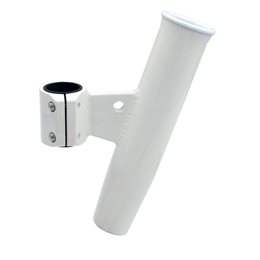 C.E. Smith Aluminum Vertical Clamp-On Rod Holder 1-2/3" OD White Powdercoat w/Sleeve - Professional Marine & Fishing Gear