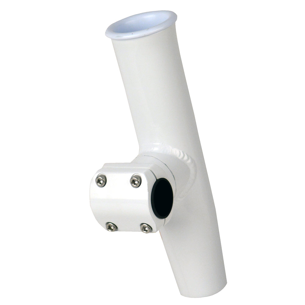 C.E. Smith Adjustable Mid Mount Rod Holder - 7/8" or 1" OD - White Powder Coat Aluminum w/Sleeve Hex Key - Professional Marine & Fishing Gear