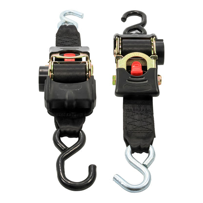 Camco Retractable Tie Down Straps - 2" Width 6 Dual Hooks - Professional Marine & Fishing Gear