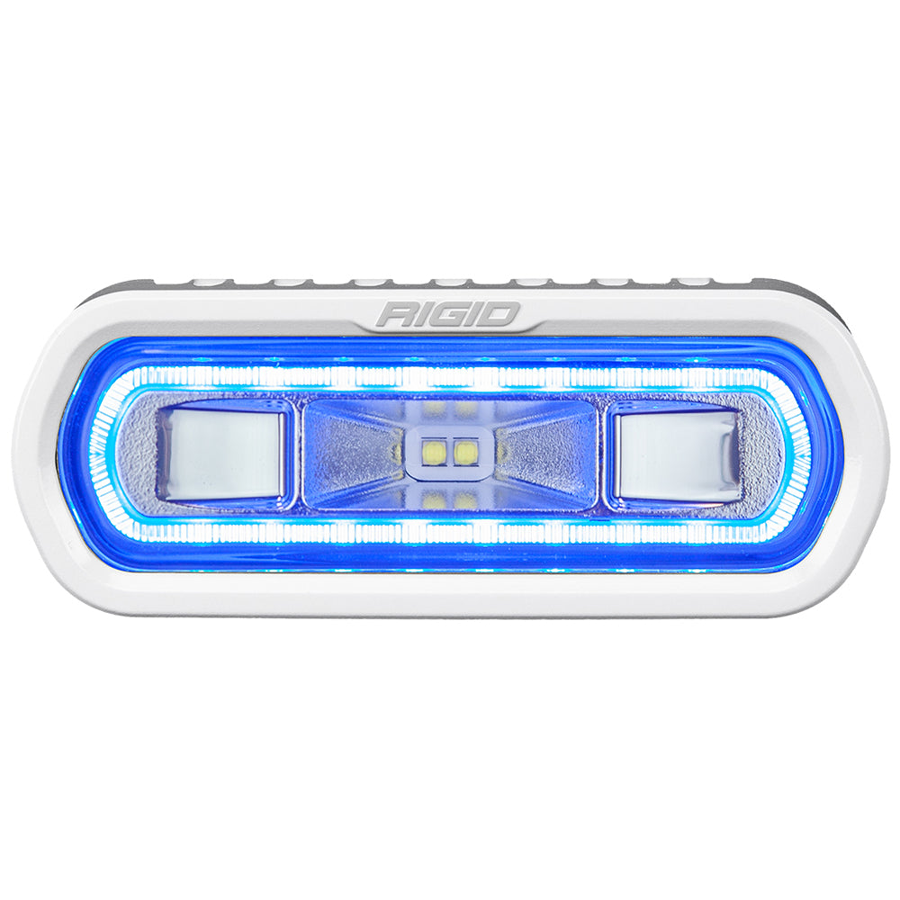 RIGID Industries SR-L Series Marine Spreader Light - White Surface Mount - White Light w/Blue Halo - Professional Marine & Fishing Gear