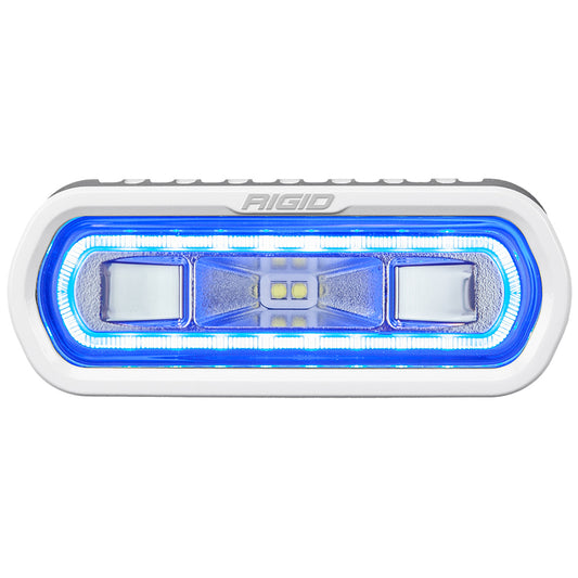 RIGID Industries SR-L Series Marine Spreader Light - White Surface Mount - White Light w/Blue Halo - Professional Marine & Fishing Gear