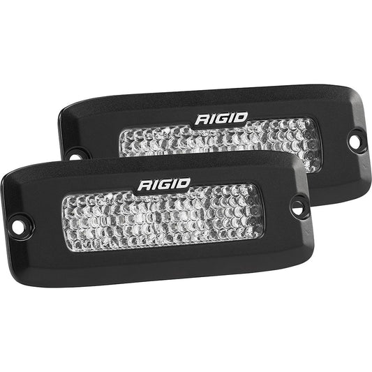 RIGID Industries SR-Q Series PRO Spot Diffused LED - Flush Mount - Pair - Black - Professional Marine & Fishing Gear
