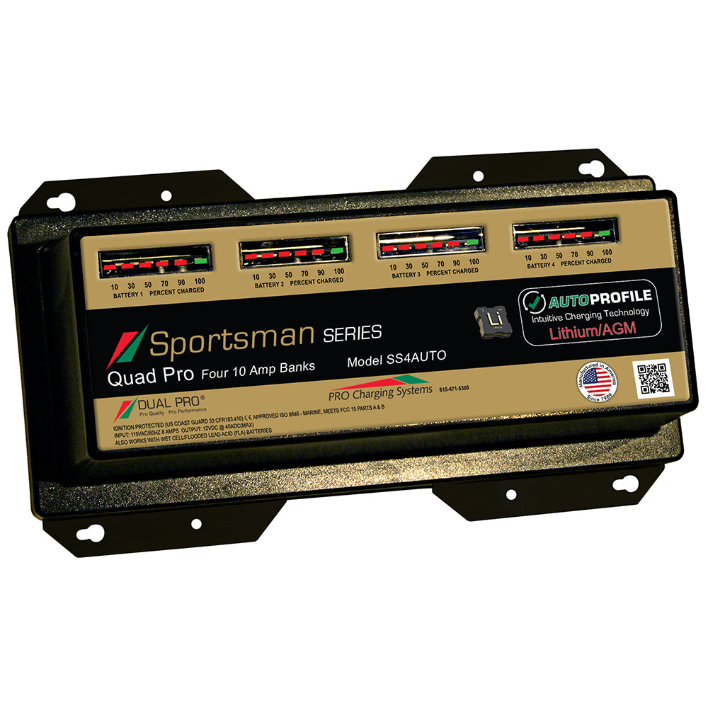 Dual Pro SS4 Auto 40A - 4-Bank Lithium/AGM Battery Charger - Professional Marine & Fishing Gear