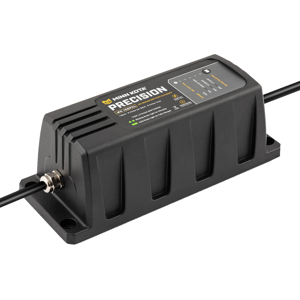 Minn Kota On-Board Precision Charger MK-106 PCL 1 Bank x 6 AMP LI Optimized Charger - Professional Marine & Fishing Gear