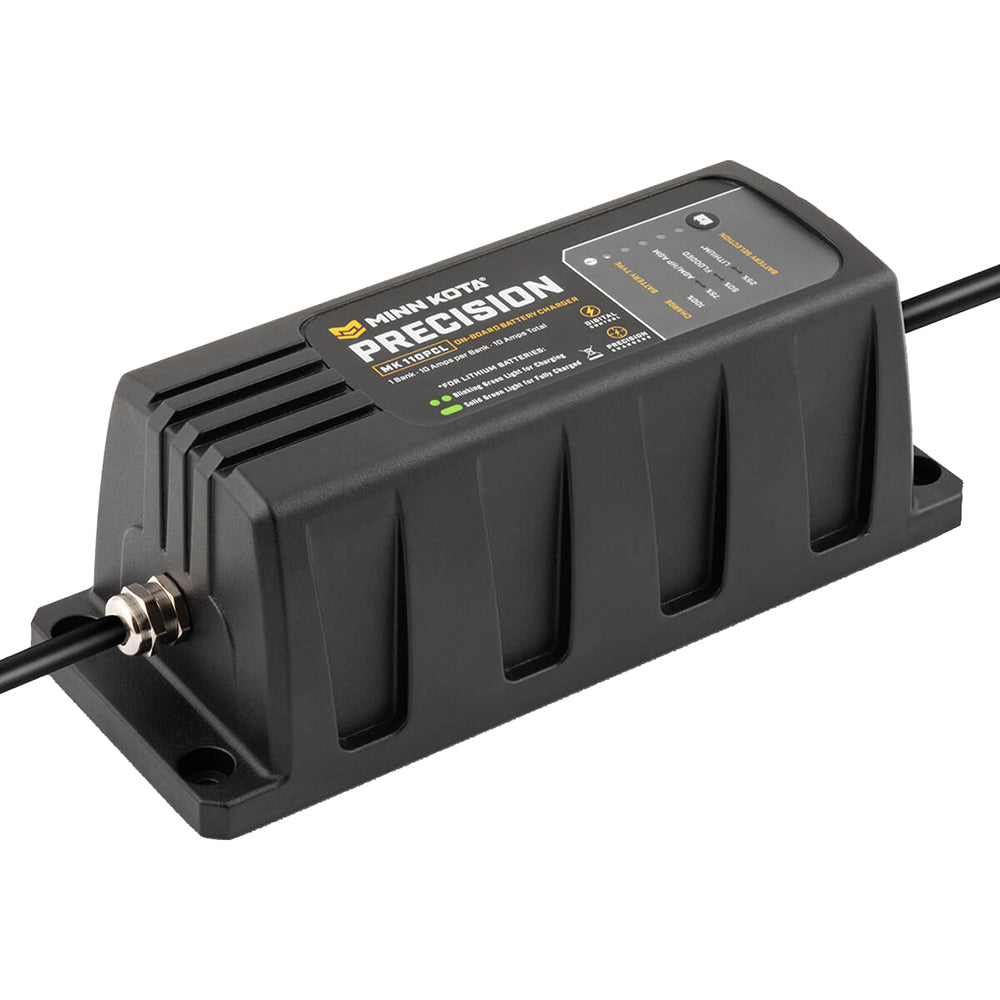 Minn Kota On-Board Precision Charger MK-110 PCL 1 Bank x 10 AMP LI Optimized Charger - Professional Marine & Fishing Gear