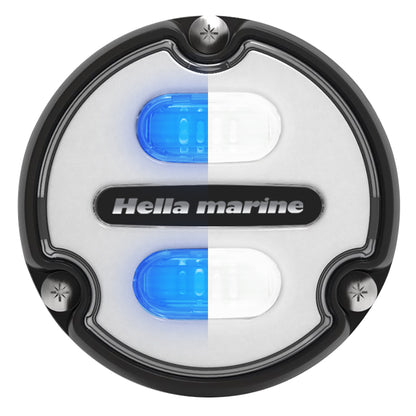 Hella Marine Apelo A1 Blue White Underwater Light - 1800 Lumens - Black Housing - White Lens - Professional Marine & Fishing Gear
