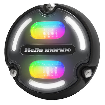 Hella Marine A2 RGB Underwater Light - 3000 Lumens - Black Housing - Charcoal Lens w/Edge Light - Professional Marine & Fishing Gear
