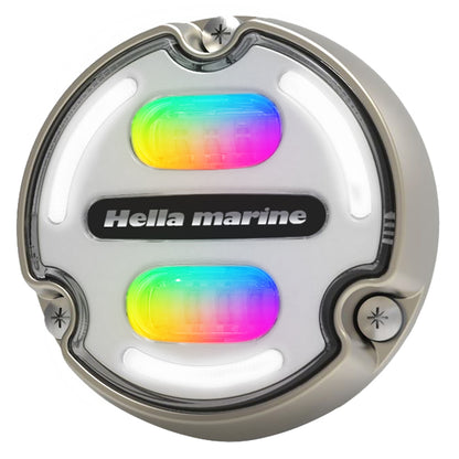 Hella Marine Apelo A2 RGB Underwater Light - 3000 Lumens - Bronze Housing - White Lens w/Edge Light - Professional Marine & Fishing Gear