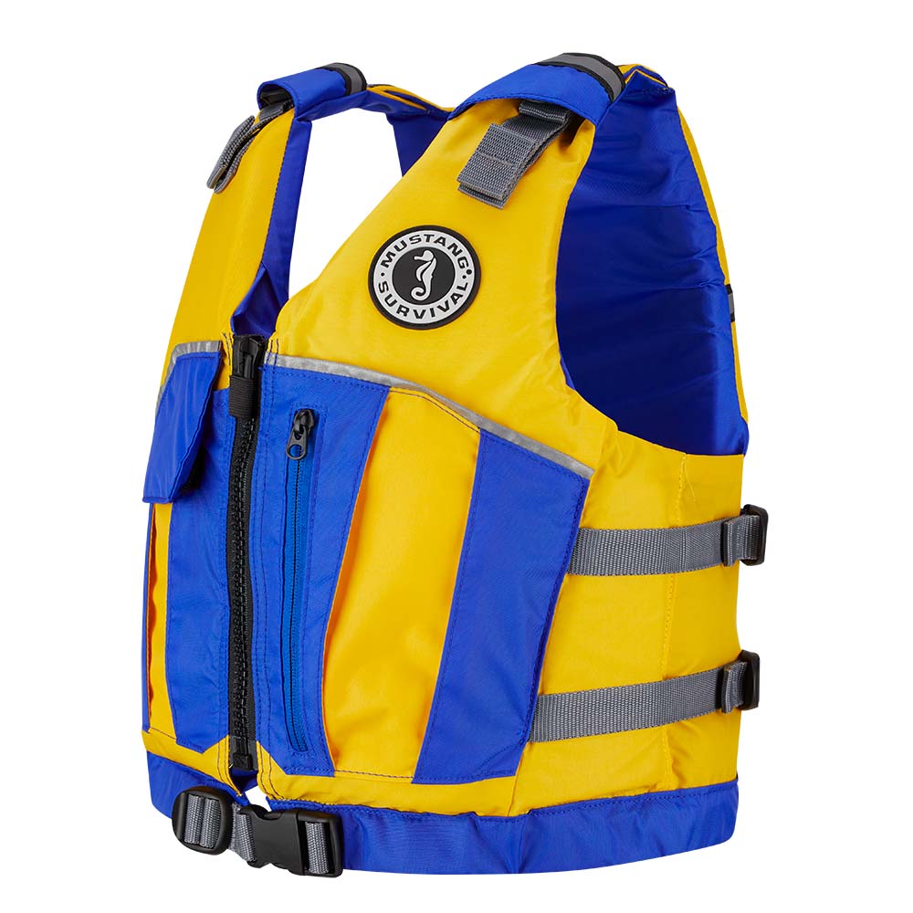 Mustang Youth Reflex Foam Vest - Yellow/Royal Blue - Professional Marine & Fishing Gear